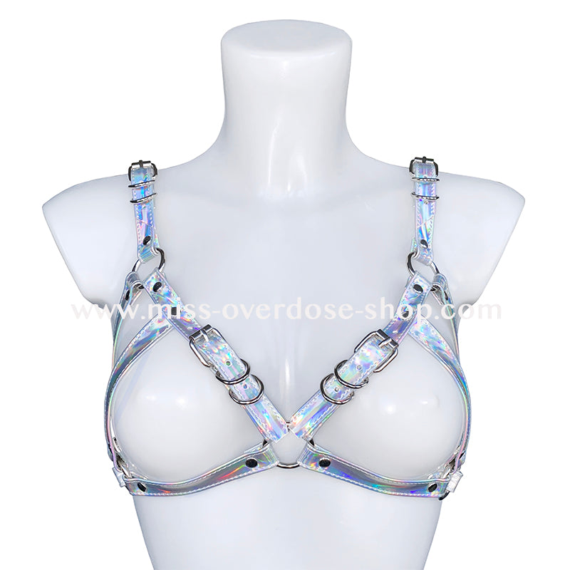 Holographic harness bra – Miss Overdose