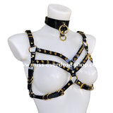High Gloss harness bra - GOLD