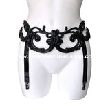 Baroque latex garter belt